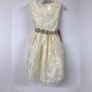 Big Girl Sleeveless Rhinestones Dress Wedding Easter Flower Girl Dress